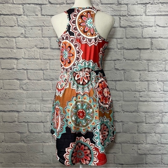 Shein Asymmetrical Abstract Floral Print Summer Dress Size Small - Picture 5 of 9